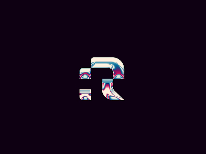 3D R letter