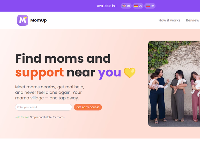 Full Webflow build for MomUP,