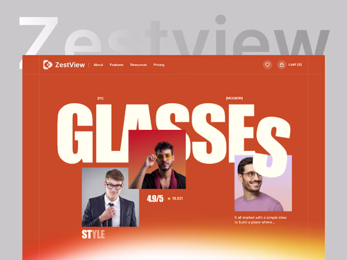 Just shipped: ZestView eyewear landing
