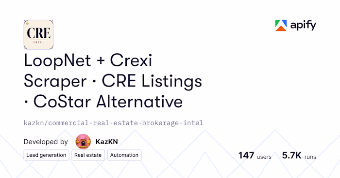 LoopNet + Crexi CRE Intelligence Actor