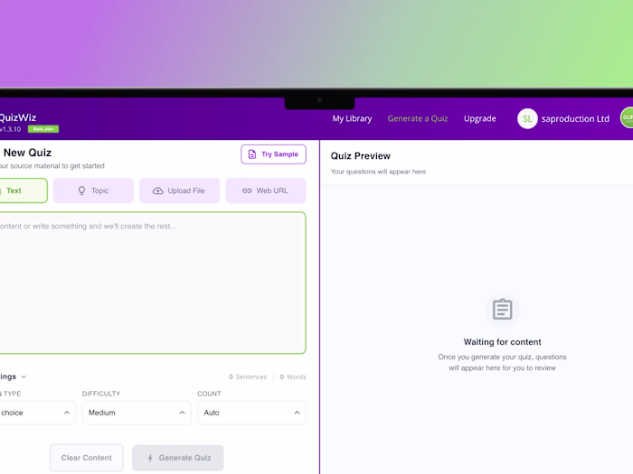QuizWiz - AI-Powered Quiz Generator