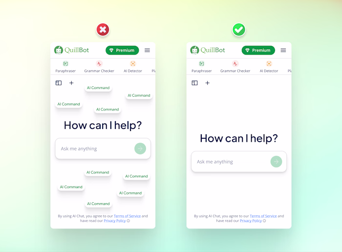 QuillBot AI Chat Product Design