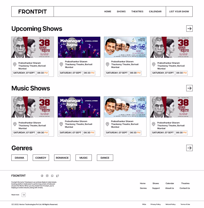 Frontpit - Tickets booking platform