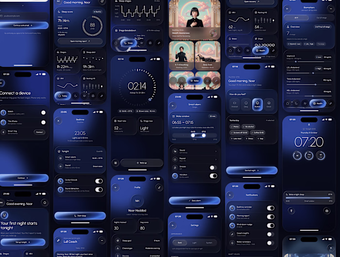Lull: 46-Screen iOS Sleep and Health UI Kit in Figma