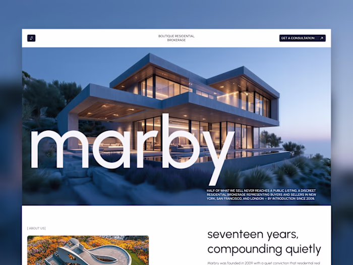Marby: A Real Estate Website System in Framer