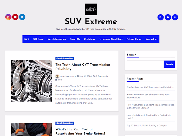Automotive Blog Website