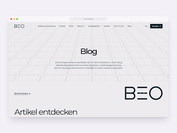 BEO Energy — Battery Storage Website