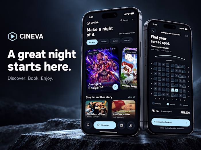 CINEVA: Premium Movie-Booking UI Concept