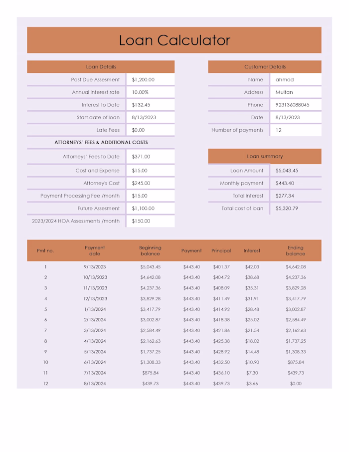 Loan Calculator using VBA