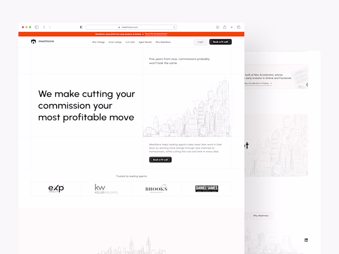 Landing Page Design for MeetMore