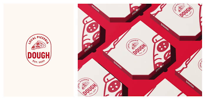 completed a logo design for pizza brand (dough)