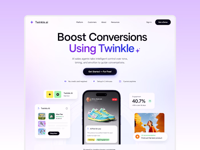 AI SaaS Landing Page — Twinkle.ai