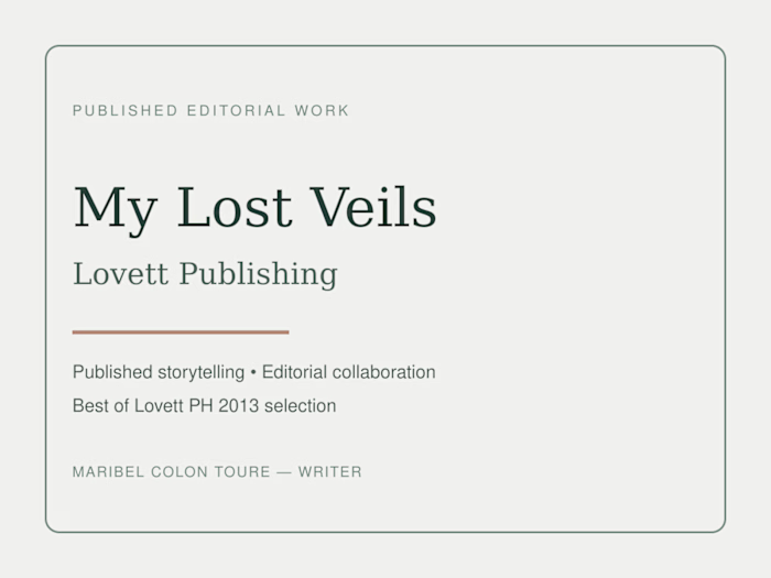 My Lost Veils — Published Personal Essay