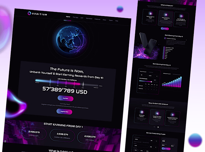 Orbitium - NFT landing page design