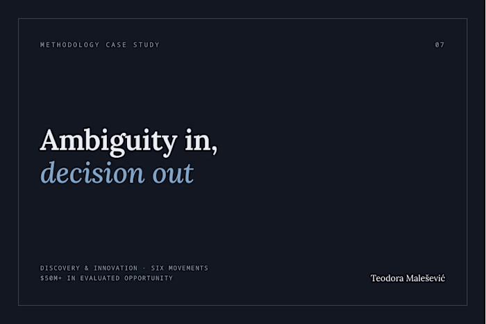 Turning ambiguous problems into fundable decisions