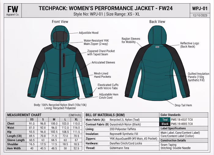 Women's Performance Jacket – Description:
 A