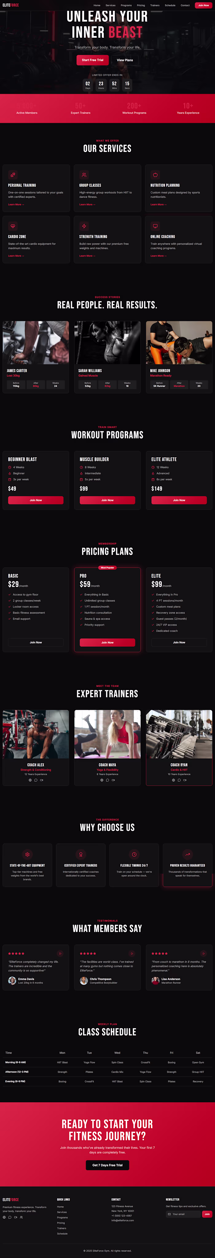 AI-powered premium fitness gym landing