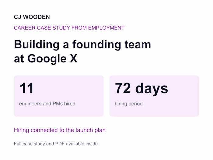 Building a founding team at Google X