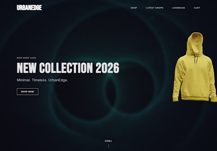 Modern streetwear ecommerce experience with