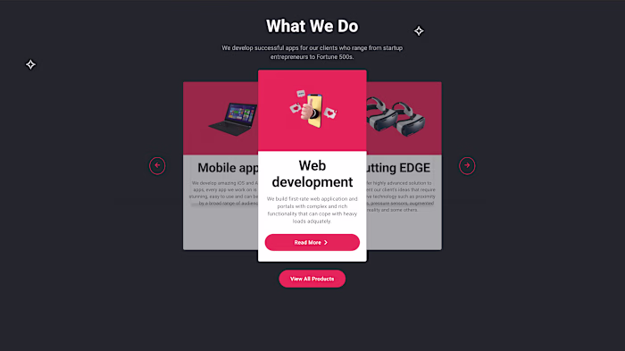Landing Page with a Custom Product Carousel.
