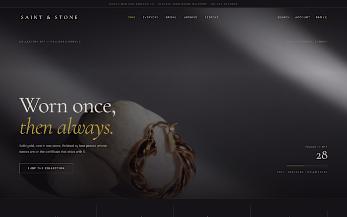 Saint & Stone — Fine Jewellery Shopify Storefront
