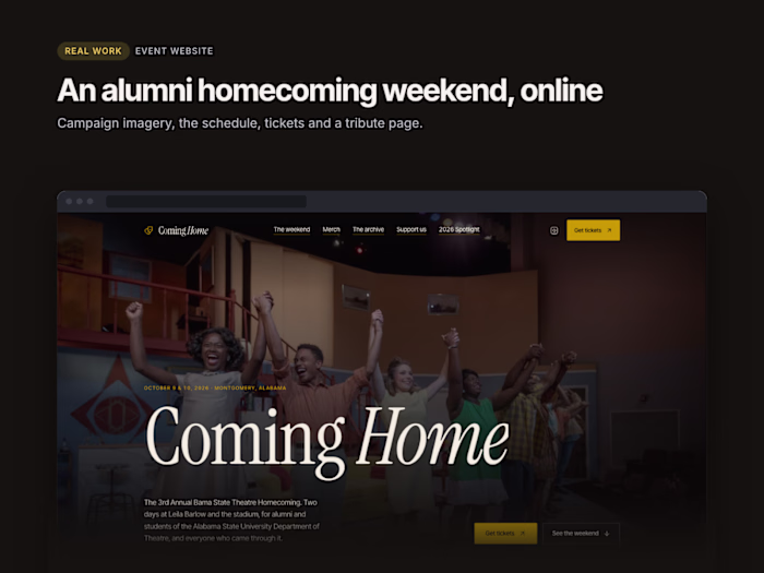 Coming Home 2026: an alumni homecoming, online