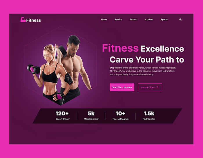 Fitness Website Hero Section by ELIJAH BENJAMIN on Dribbble