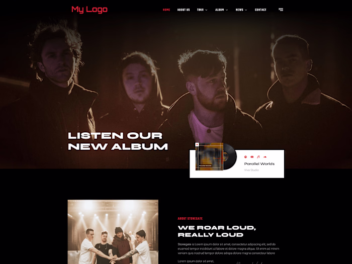 Vibrant Website UI Design for Music & Recording Studios