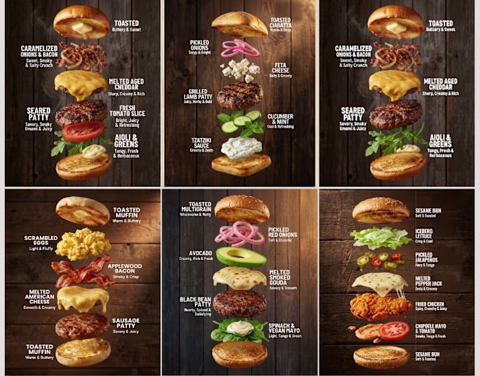 Deconstructed Burger Ad Creative