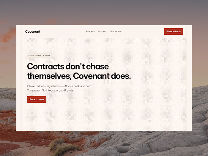 Covenant — Landing page for