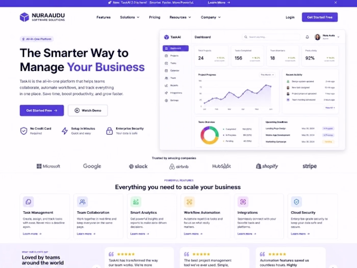 Modern SaaS & Tech Startup Website Design & Development