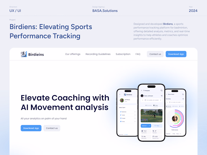 Website for healthcare sport app