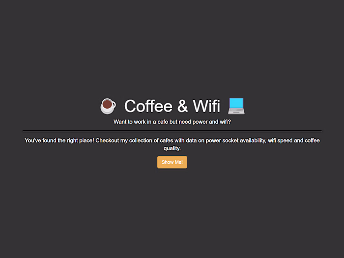 Coffee & Wifi  Webpage