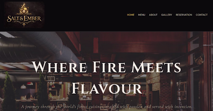 Salt & Ember-Restaurant Web Design