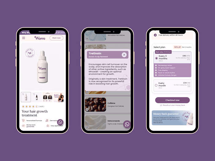 Wave Care Product Page | Instant Website