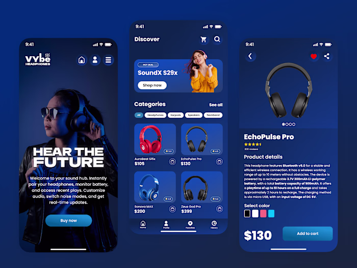 VYBE - Ecommerce Mobile App UI