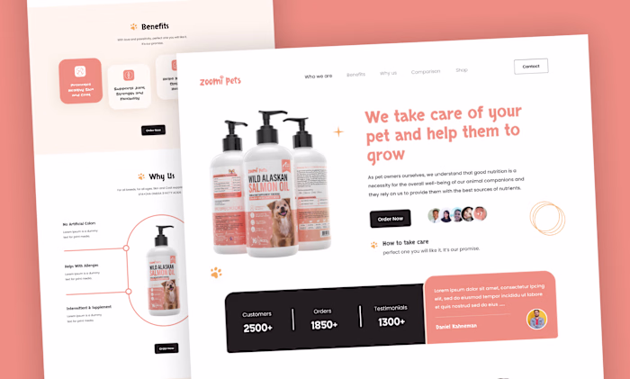 #LANDINGPAGE design for ZOOMI PETS