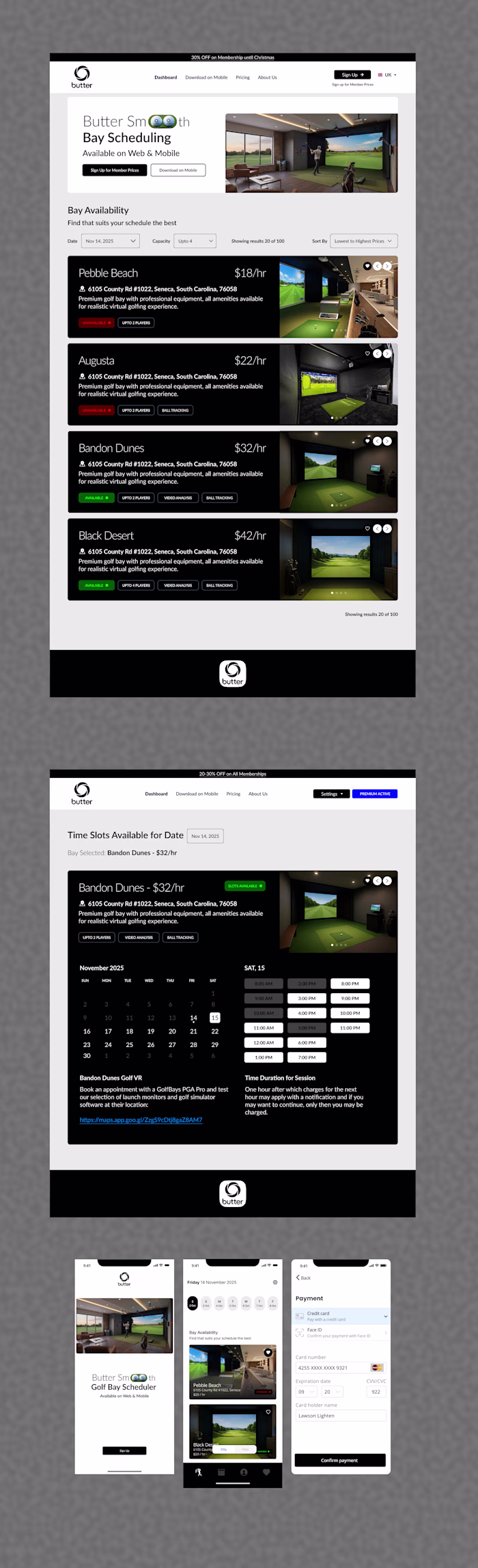Butter Golf Scheduler App