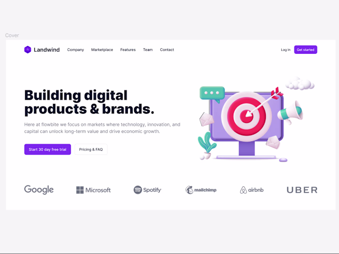 landing page for a digital sales company