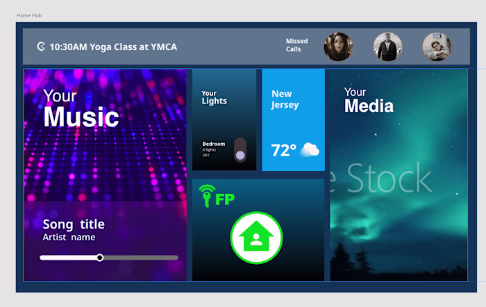 Smart home monitor UI design