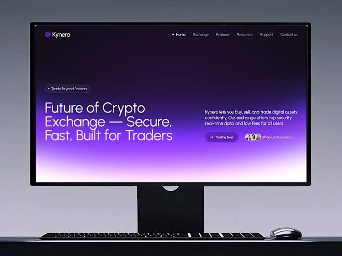 Kynero - Crypto Exchange Landing Page Design