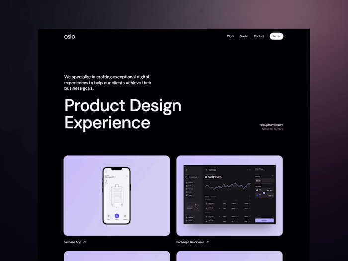 Oslo - Framer Creative Portfolio Template