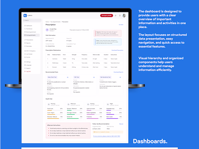 Curevo — Healthcare Platform UI/UX Design
