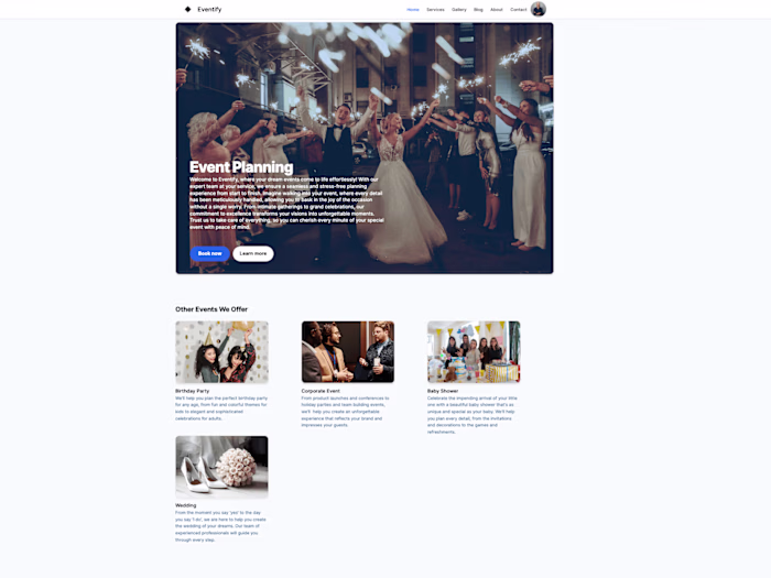 Eventify - Beautiful Event Planning Website