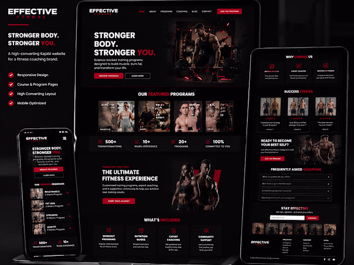 Kajabi Fitness Website Design & Online Coaching Platform