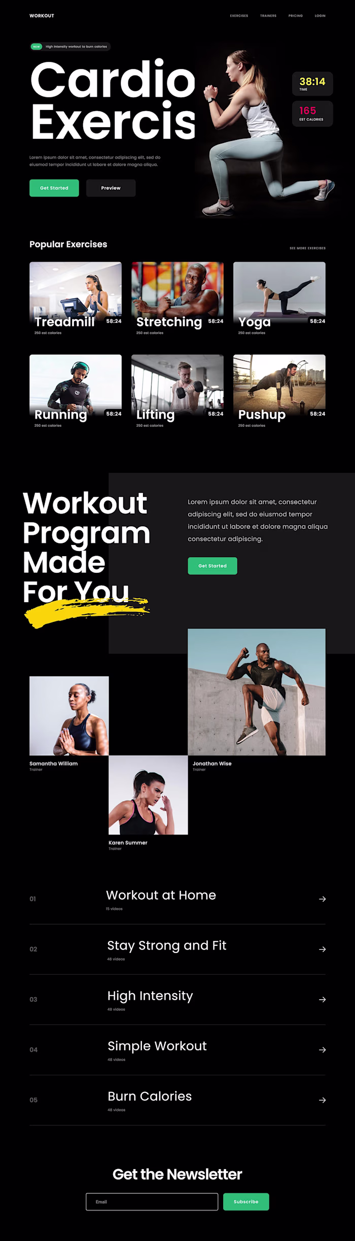 Fitness Website Landing Page
