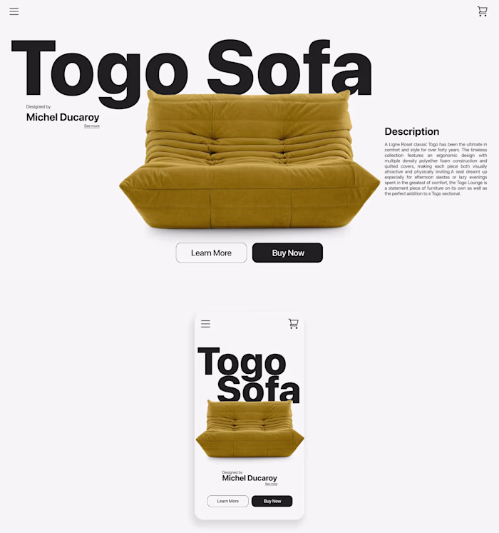 Furniture Landing Page Design 