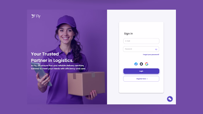 Fly Logistics: Clean and Modern Login Page Design