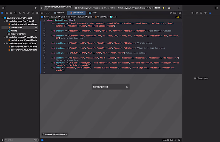 Movie Theater Review App Development