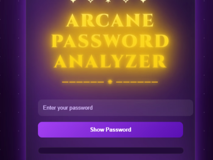 A fantasy-themed password checker with a live strength meter